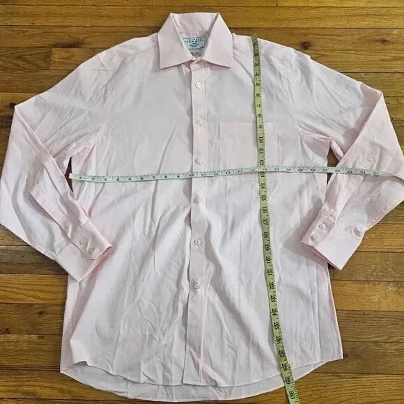 Charles Tyrwhitt Slim Fit Shirt Size 16 Button-Up Pink - Picture 3 of 5